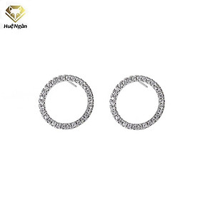 Bông tai bạc Ý 925 Huệ Ngân - Hình tròn xinh xắn RYE140975