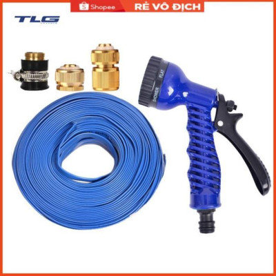 Bộ dây tăng áp 3 lần vòi xịt nước rửa xe, tưới cây loại 3-5m(cút đồng-nối đồng) 206843