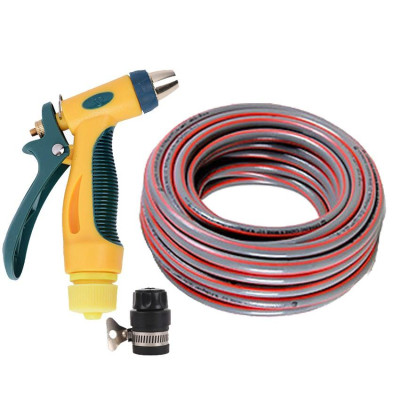 Bộ dây vòi xịt nước rửa xe,tưới cây tăng áp 3 lần 20m (nối nhựa đen 713-2)