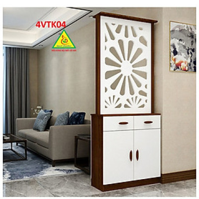 Vách ngăn phòng khách, vách ngăn tủ kệ bằng gỗ 4VTK04 - Nội thất lắp ráp Viendong adv