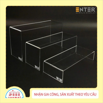 Kệ livestream, Kệ mica chữ U trong suốt để đồ đa năng, Kệ trưng bày mica 3 mặt uốn Enter TB131 200x80x80mm mica dày 3mm (20)