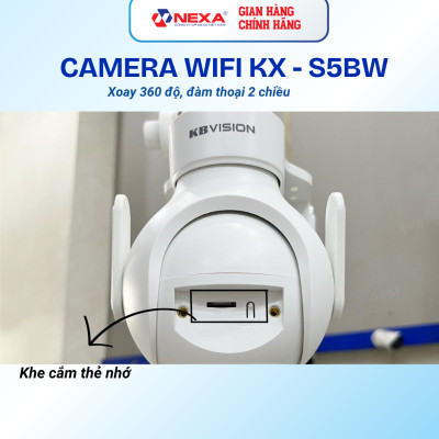 [Tặng thẻ nhớ] Camera WiFi ngoài trời 5MP KX-S5BW thu màu ban đêm, phát hiện chuyển động, có còi hú - Hàng chính hãng