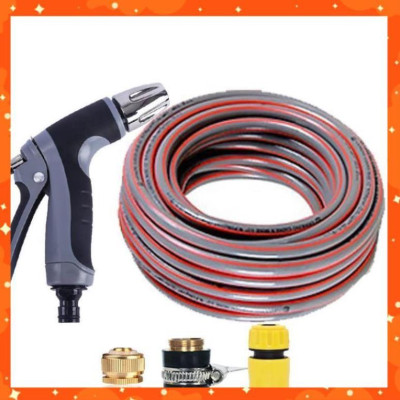 Bộ dây và vòi xịt rửa xe tưới cây tăng áp 15M(cút nhựa nối đồng nhựa) 206817