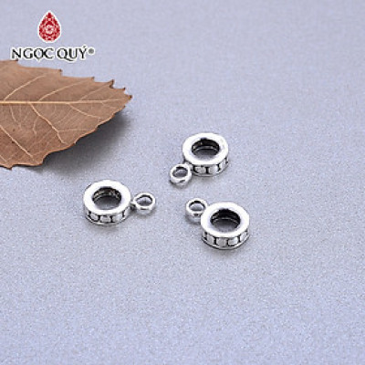 Charm bạc gắn charm treo họa tiết chấm bi - Ngọc Quý Gemstones