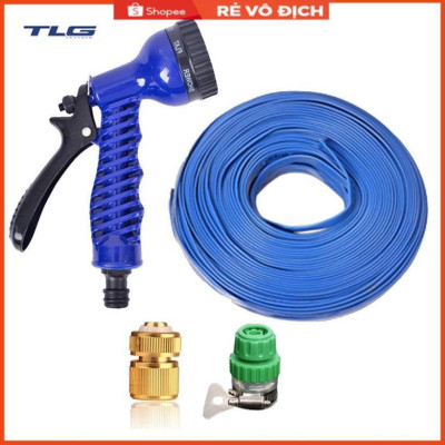 Bộ dây vòi xịt rửa xe, tưới cây, dọn dẹp nhà cửa 20m (cút đồng nối nhựa xanh) 206843