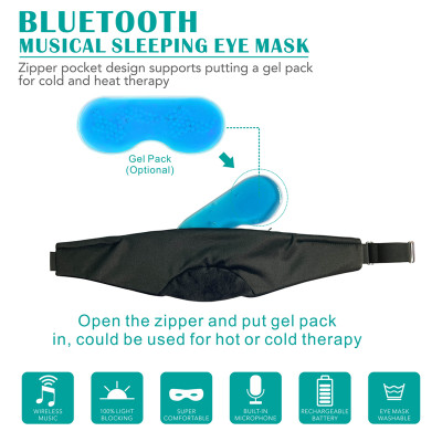 Mặt Nạ Che Mắt Ngủ Có Tai nghe Bluetooth 5.2 Nghe Nhạc Thư Giãn, Tập Luyện Yoga, Tránh ánh sáng và âm thanh, tích hợp tiếng ồn trắng - Hàng Chính Hãng