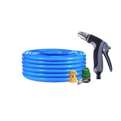 Bộ dây vòi xịt nước rửa xe,tưới cây tăng áp 3 lần 15m(cút đồng nối nhựa xanh) 206817