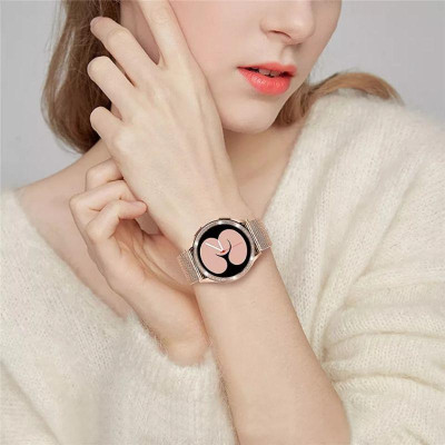 Khung viền bezel 41mm ( benzen ) đính hạt và dây Milanese 20mm dành cho Samsung Galaxy Watch 3 41mm