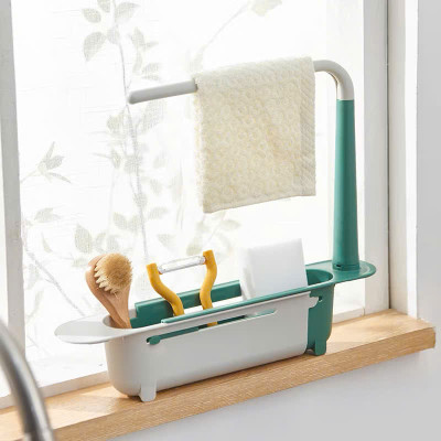 Kệ Gác Bồn Rửa Chén Co Giãn Đa Năng – Có Giá Treo Khăn Tiện Lợi - HÀNG CHÍNH HÃNG MINIIN