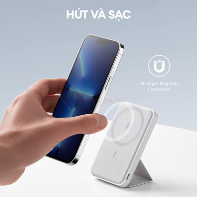 Sạc dự phòng có chân đế từ tính không dây Anker 622 MagGo 7.5W 5000mAh A1614 - Hàng chính hãng