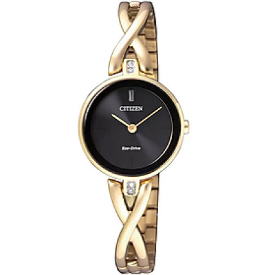 Đồng Hồ Nữ Citizen Đính Đá Swarovski Dây Thép Không Gỉ EX1422-89E - Mặt Đen