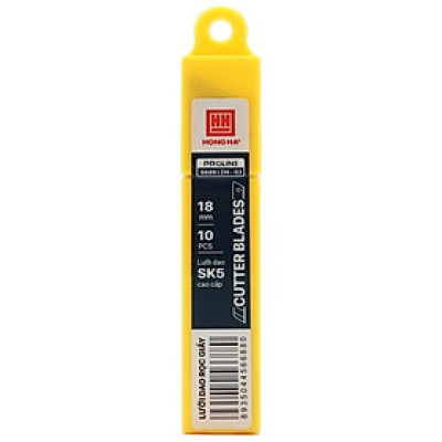 Hộp 10 Lưỡi Dao Rọc Giấy SK5 18 mm ZM-03 - Hồng Hà 6688