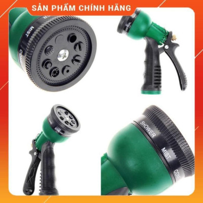 Bộ vòi xịt nước tưới cây đa năng 8 chế độ kèm dây tưới dạng lò xo co dãn 815814 loại 10m 