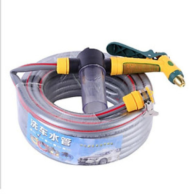 Vòi Xịt Rửa Xe Tưới Cây️️ Bộ dây và vòi xịt tăng áp lực nươc gấp 3 lần loại 10m 206716 - dây vàng