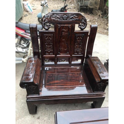 Bàn ghế phòng khách âu á hộp trương voi gỗ sồi mỹ 2m2