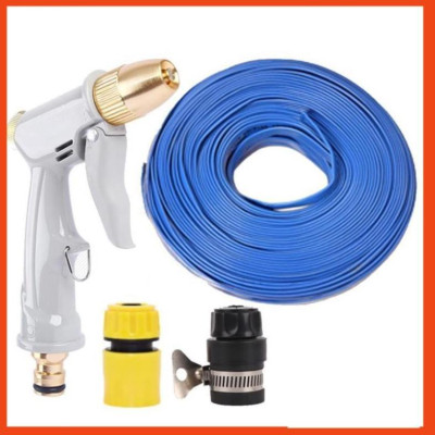 Bộ dây vòi xịt nước rửa xe, tưới cây tăng áp 3 lần, loại 20m (cút nhựa nối nhựa đen 713-2) 206846