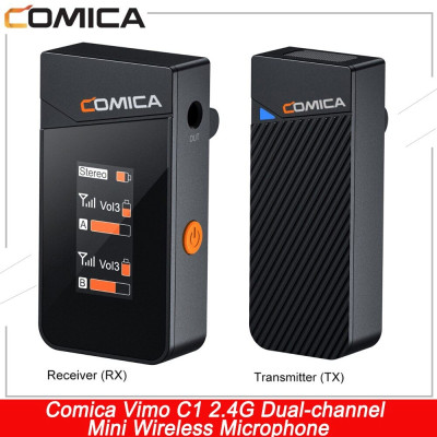 ROGTZ - Micro Thu Âm Không Dây Vimo  C Âm Thanh Chất Lượng Cao Lọc Tiếng Ồn Phạm Vi Thu Phát Song Rộng 200m Pin Lâu Hỗ Trợ Kiểm Âm Sạc Điện Thoại Dễ Sử Dụng Youtube Vlog Livestream Ghi Âm Giọng Nói 1/2 Micro  2.4GHz DSP 24bit/48kHz Hàng Chính Hãng