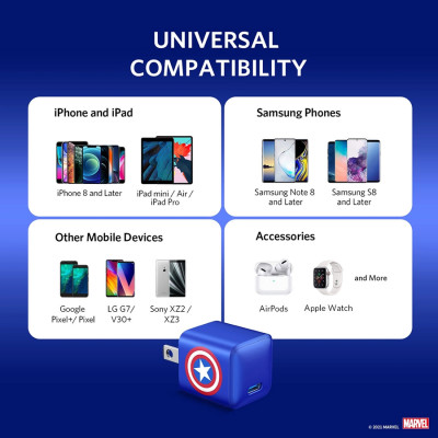 Adapter Sạc ANKER PowerPort III Nano 20W Phiên Bản Marvel Giới Hạn - A2633 - Hàng Chính Hãng