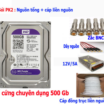 Trọn bộ 5 camera Hikvision 2.0 Megapixel kèm ổ cứng - Hàng chính hãng