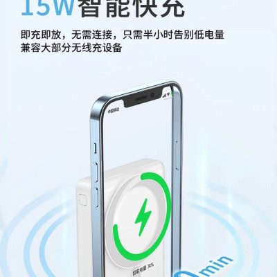 Pin Wiwu Magentic Power Bank JC-20 cho iphone 12 trở lên, dung lượng pin 10000mAh, sạc thông minh 15W - Hàng chính hãng