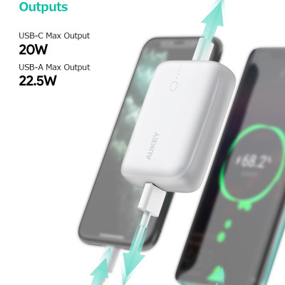 Pin sạc dự phòng Aukey PB-N83S 20W PD 10.000mAh, hàng chính hãng
