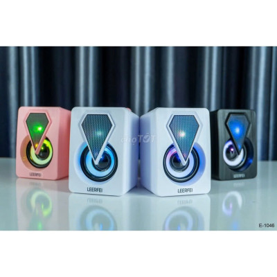 Loa vi tính để bàn SUPER BASS cực đã, có LED, dòng loa cao cấp cho laptop, pc, điện thoại MÀU ĐEN - Hàng Nhập Khẩu