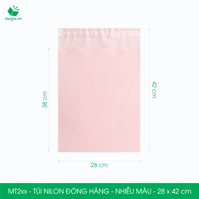 Combo 100 túi nilon gói hàng 28x42 cm - túi niêm phong đóng hàng - NHIỀU MÀU