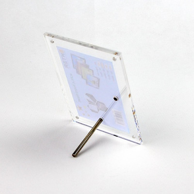 Khung hình mica cao cấp Enter FR02 100x150mm mica 5mmx2, Khung ảnh để bàn chân inox, Khung bằng khen