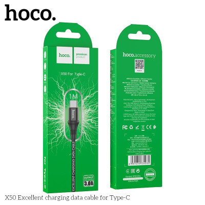Cáp Sạc Nhanh 3A Hoco X50 Type-C Cho Samsung, Xiaomi, Oppo, Android,... Cáp Dây Dù Siêu Bền - Hàng Chính Hãng