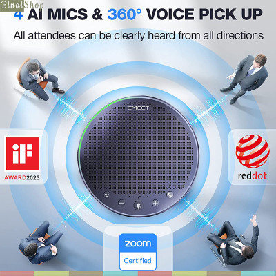 Emeet M3 - Loa Kèm Micro Họp Trực Tuyến, Chống Ồn  VoiceIA 4.2, Bluetooth 5.0, Âm Thanh Full Duplex Cho Nhóm 12 Người- Hàng chính hãng