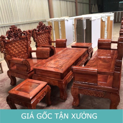 Bộ ghế sofa gỗ sồi 2m7 x 2m Nội thất phòng khách