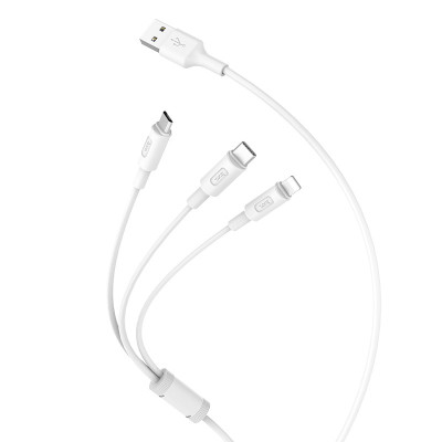 Cáp sạc đa năng Hoco X25 3 đầu nguồn ra 2A Max dài 1M cho các loại smart phone - Hàng chính hãng
