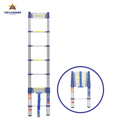 Thang Nhôm Rút đơn Nikawa NK-38 - 13 Bậc - 3.8 Mét - Màu Xanh