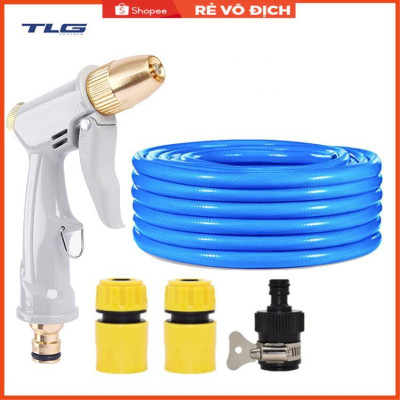 Bộ dây vòi xịt nước rửa xe, tưới cây tăng áp 3 lần, loại 20m (cút nhựa nối 713-1) 206846