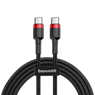 Cáp sạc nhanh Baseus Cafule Quick Charge Cable Type-C to Type-C PD 60W CATKLKF-G91- hàng chính hãng