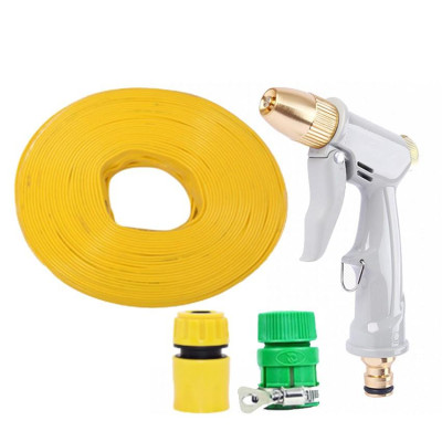 Bộ dây vòi xịt nước rửa xe, tưới cây tăng áp 3 lần, loại 10m (cút nhựa nối nhựa xanh) 206846