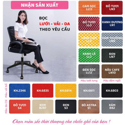 Ghế xoay văn phòng lưng trung bọc lưới SMLIFE Albern