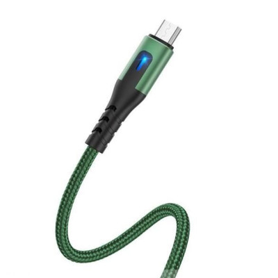 Cáp sạc nhanh 2.4A Hoco DU08 kết nối Micro tích hợp đèn Led dây dù dài 1M cho Android ( 3 màu ) - Hàng chính hãng