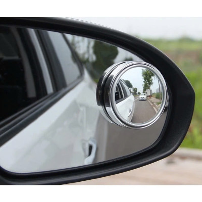 Bộ 2 Gương Cầu Lồi Chiếu Hậu Ô Tô Xoay 360° Xóa Điểm Mù Kính Thật Tráng Bạc Loại Tốt