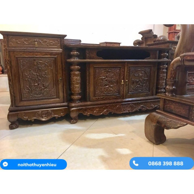 Kệ tivi Mõ gỗ mun