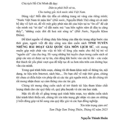 Tinh Tuyển Những Bài Đoạt Giải Quốc Gia Môn Lịch Sử (Từ Năm 1997 Đến Hết Năm 2024 - Dùng Chung Cho Ba Bộ Sách Khối THCS Và THPT)