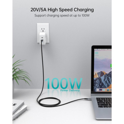 Cáp Sạc Choetech XCC-1002  Nhanh 100W Type C to Type C Dài 1.8M (Hàng chính hãng)