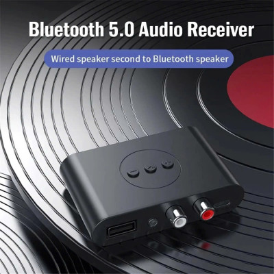 Thiết Bị Nhận Bluetooth, NFC Cho Loa Và Amply Hỗ Trợ Cổng 3.5mm, AV, USB Bộ Thu Phát Bluetooth 5.0 2 in 1 - Chế độ chuyển đổi linh hoạt, Âm Thanh HD, Độ Trễ Thấp, Khoảng Cách Trên 10m Chip thông minh, Cổng kết nối đa dạng RCA AUX USB - Hàng Chính Hãng