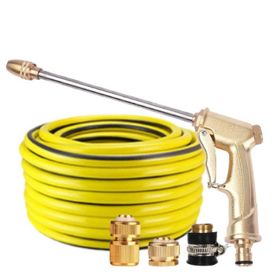 Rửa xe tưới cây Bộ dây và vòi xịt tăng áp lực nước 300% loại 25m cút đồng,nối đồng 206701-3