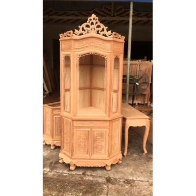 Tủ góc trang trí gỗ hương cao cấp