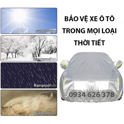 Bạt phủ xe ô tô Vinfast Vfe34 3 lớp tráng bạc thông minh, chất liệu vải dù oxford cao cấp, áo chùm bảo vệ xe 4,5,7 chỗ 