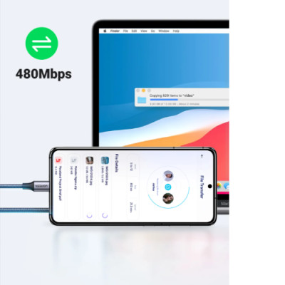 Cáp sạc USB Type-C to Type-C Ugreen 50150 hỗ trợ sạc nhanh 60W, truyền dữ liệu 480Mbps - Hàng Chính Hãng