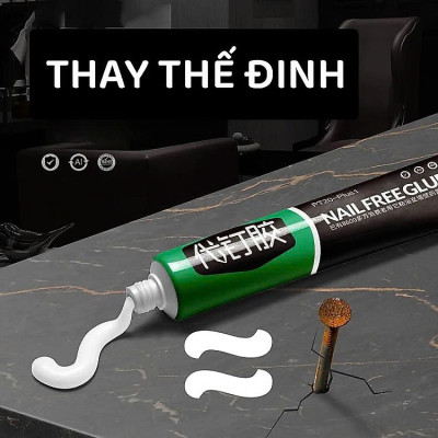 Keo Dán Đa Năng, Keo Siêu Dính, Dán chắc như đóng đinh NOMORE NAIL Tuýp 60g Keo Siêu Dính Công Nghệ Nhật Bản No More Nail Tuýp 60g Keo Siêu Dán Tường Dán Giày Gỗ Thuỷ Tinh Đa Năng Chống Thấm Nước