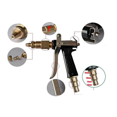 Bộ dây vòi xịt nước rửa xe, tưới cây . tăng áp 3 lần, loại 7m, 10m 206236 đầu đồng,cút,nối nhựa đen+ tặng đai