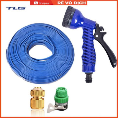 Bộ dây vòi xịt rửa xe, tưới cây, dọn dẹp nhà cửa 15m (cút đồng nối nhựa xanh) 206843